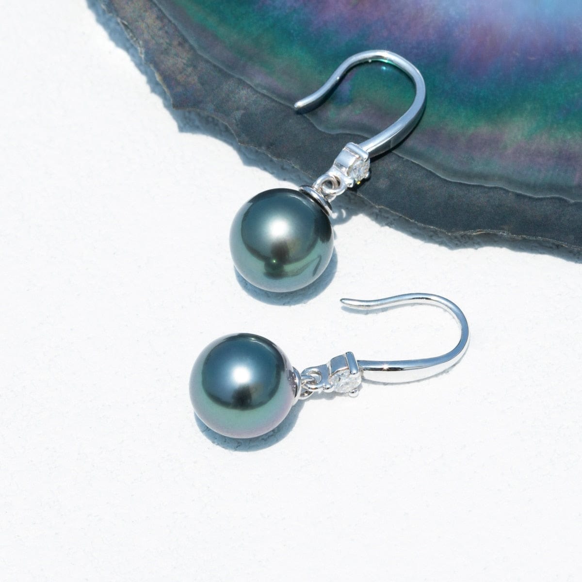 Boucle Oreille Perle de Tahiti – 9–12 mm Argent 925 – Nacréa Tahiti