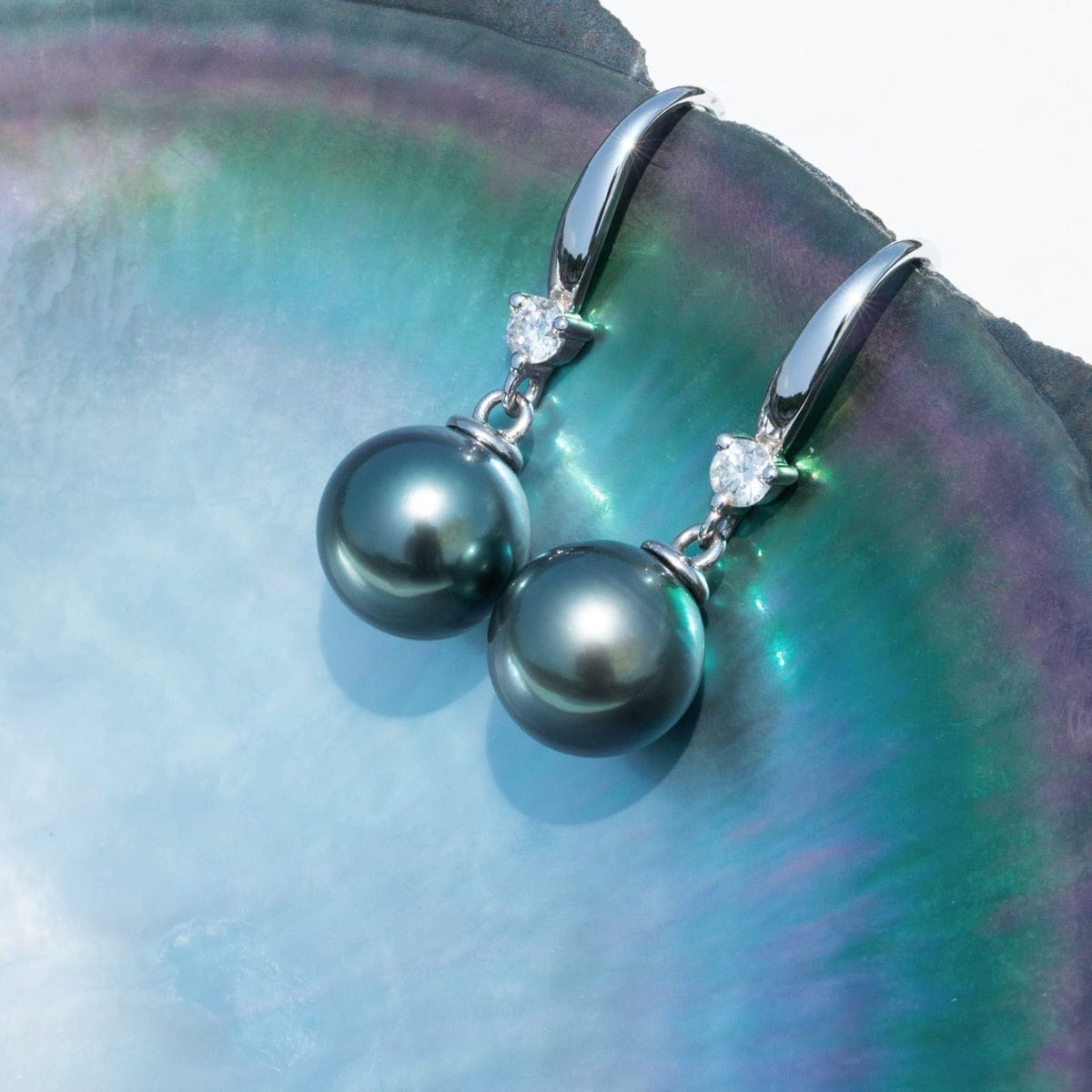 Boucle Oreille Perle de Tahiti – 9–12 mm Argent 925 – Nacréa Tahiti