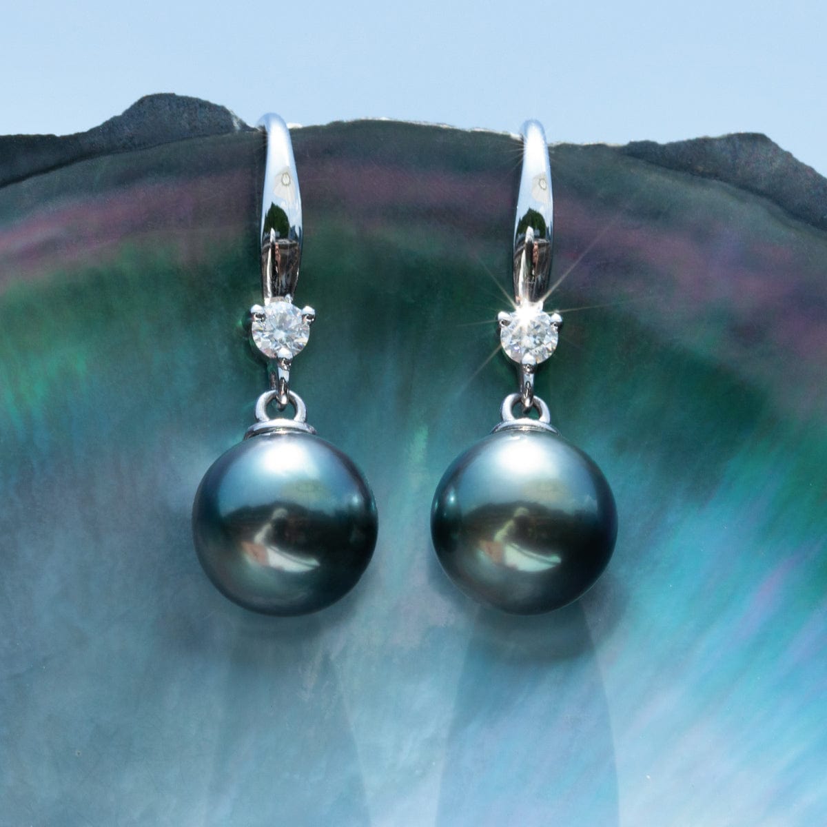 Boucle Oreille Perle de Tahiti – 9–12 mm Argent 925 – Nacréa Tahiti
