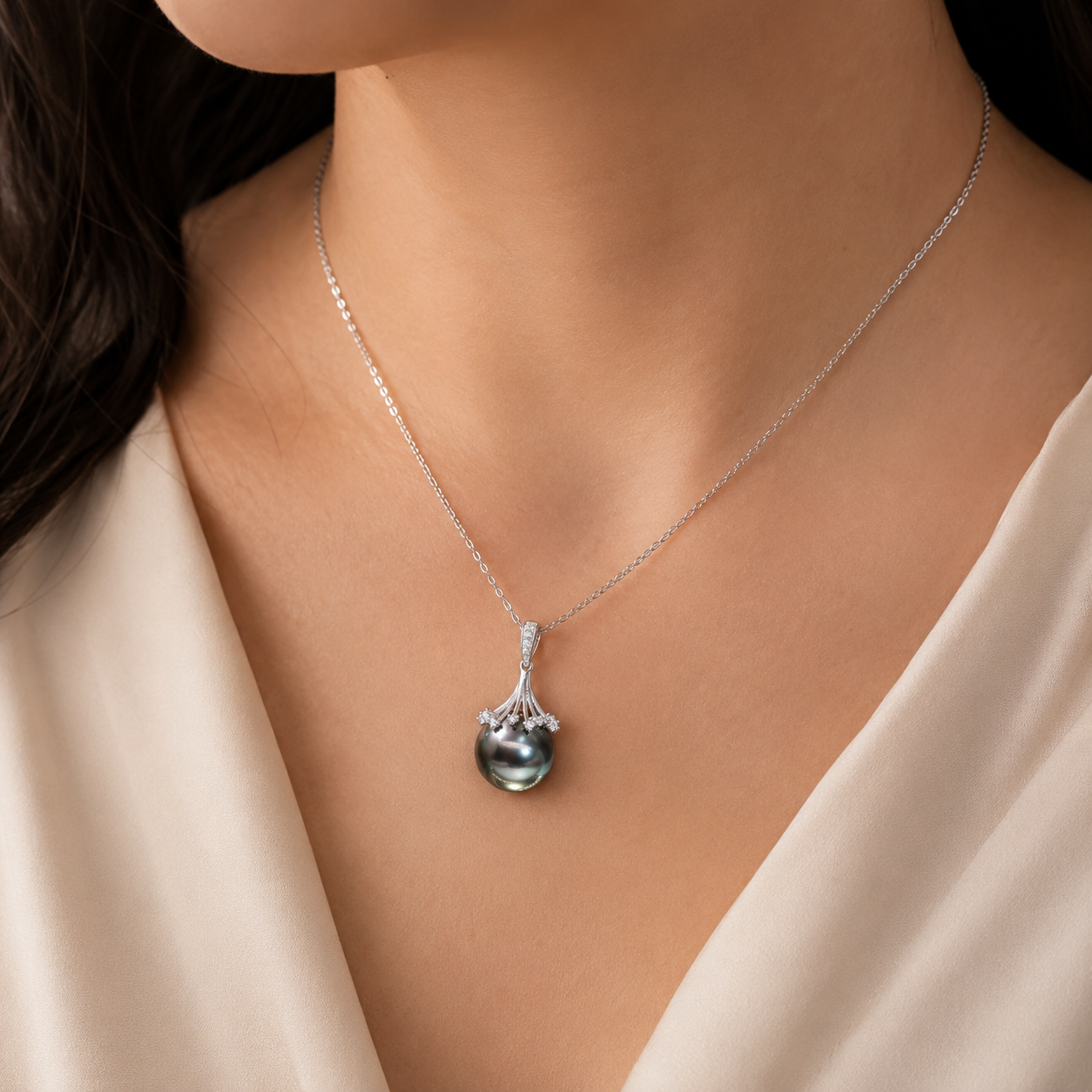Pendentif Perle Noire de Tahiti – Argent 925