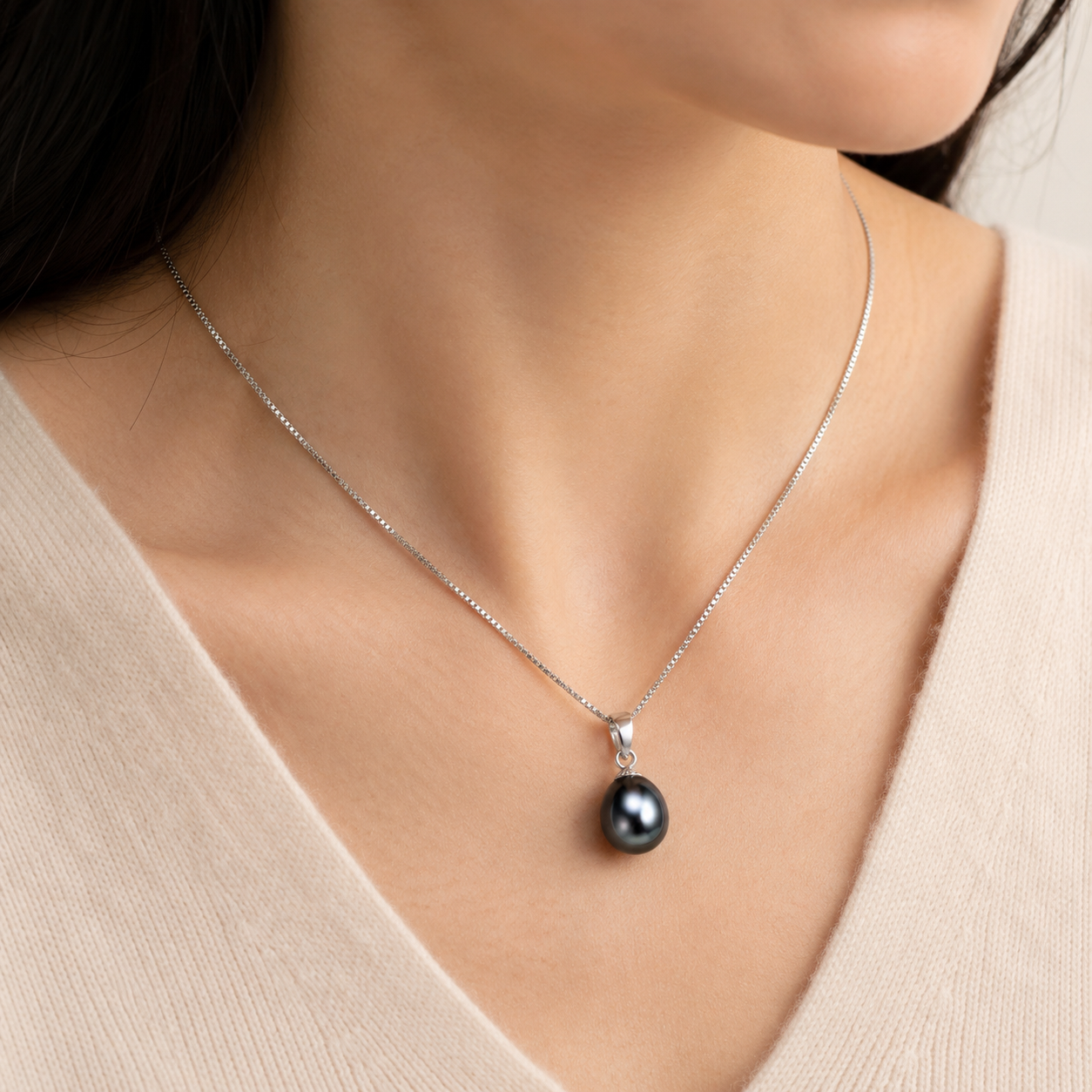 Collier Pendentif Perle de Tahiti – Argent 925