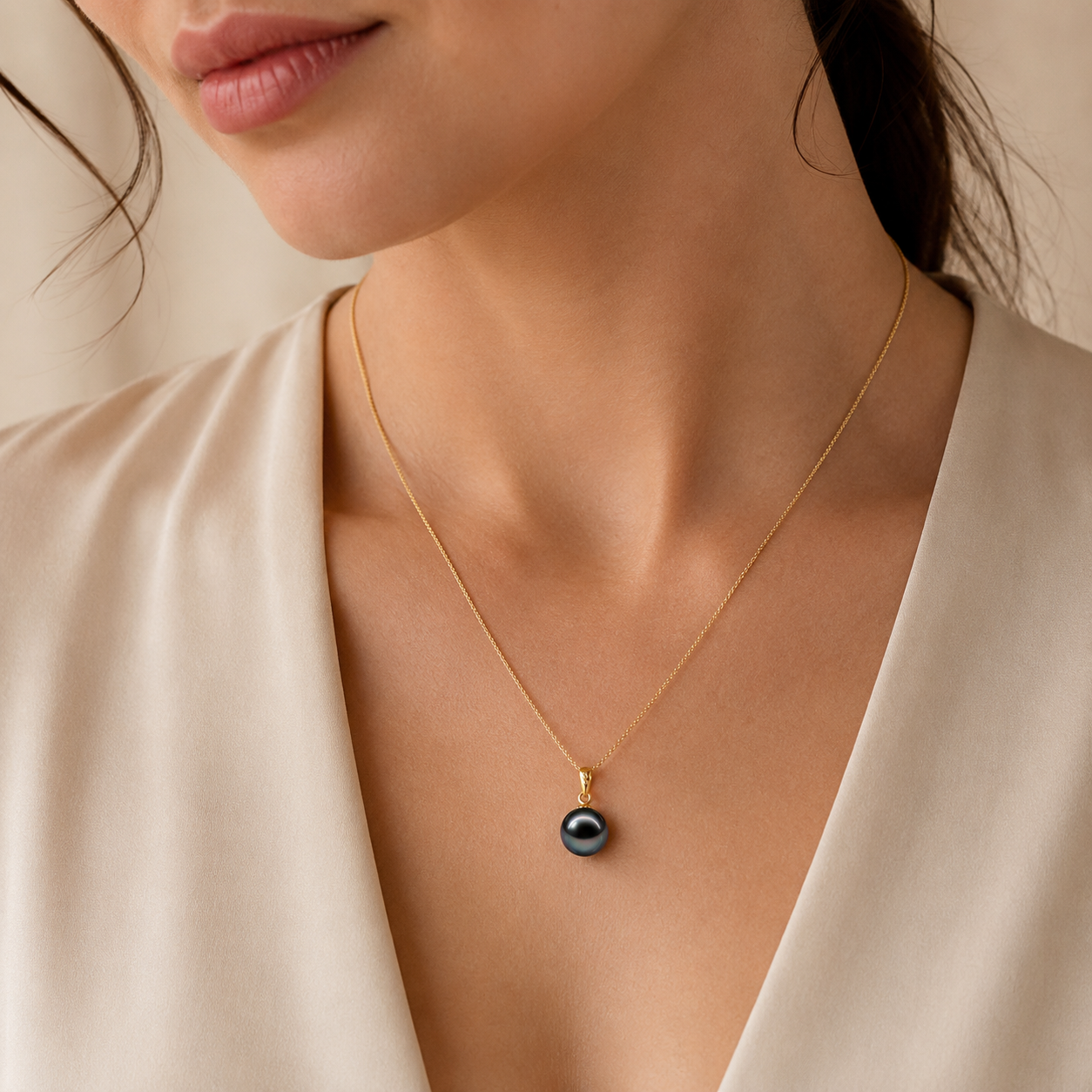 Pendentif Perle de Tahiti Noire – Or 18K