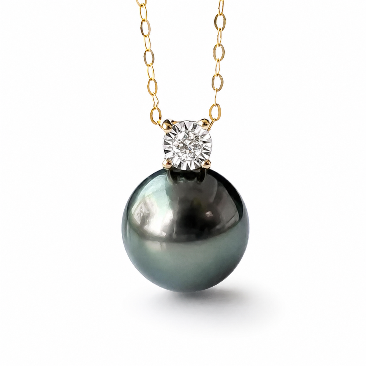 Collier Pendentif Perle de Tahiti Noire – Or 18K