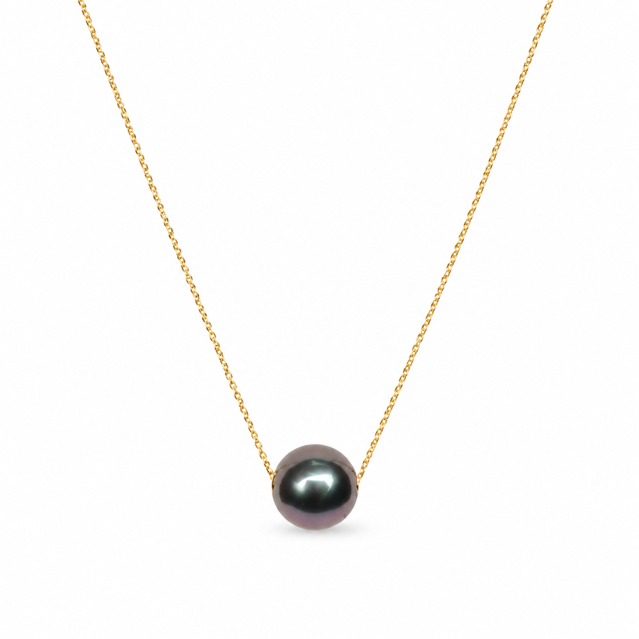 Collier Pendentif Perle de Tahiti Noire 9-10 mm – Argent 925