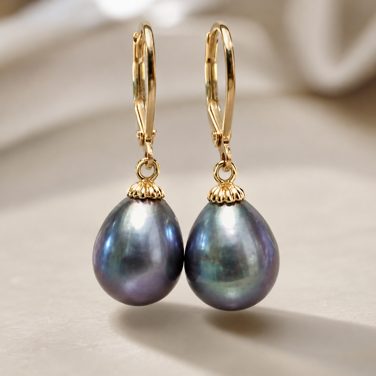 Boucles d'Oreilles Perle de Tahiti Baroque 10-13 mm – Argent 925