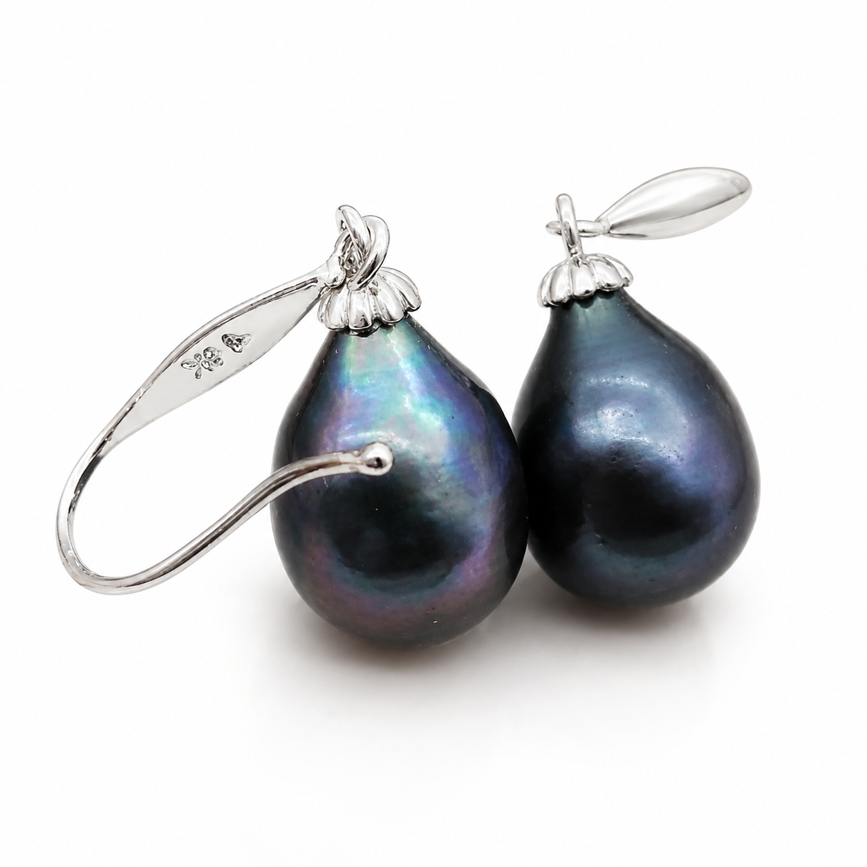 Boucles d'Oreilles Perle de Tahiti Baroque 10-12 mm – Argent 925