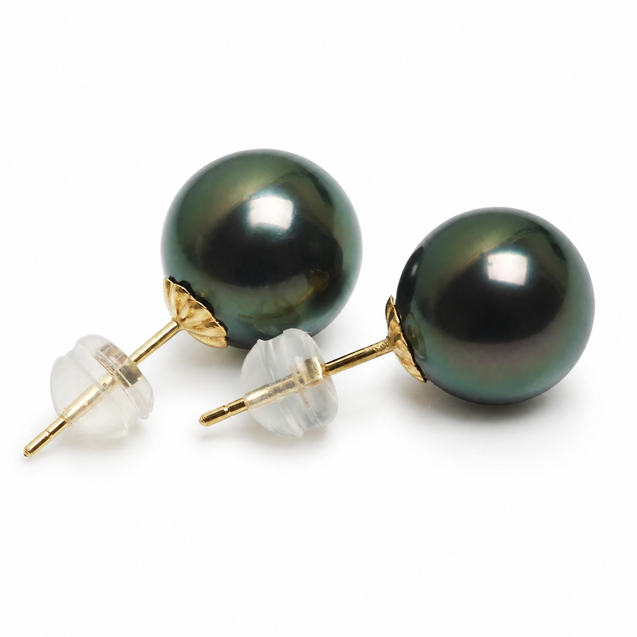 Boucles d'Oreilles Perle de Tahiti Noire
