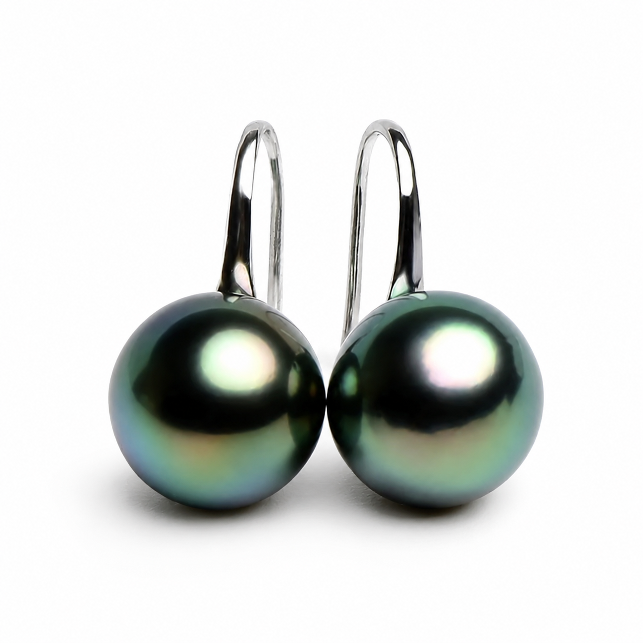 Boucles d'Oreilles Pendantes Perle de Tahiti 10-12 mm – Argent