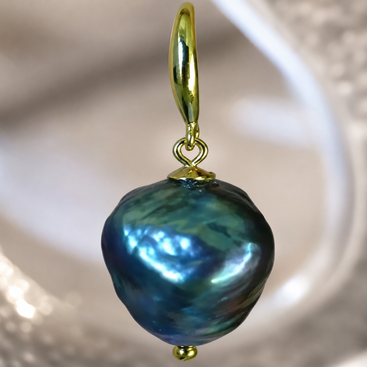 Boucles d'Oreilles Perle de Tahiti Baroque – Or 18K
