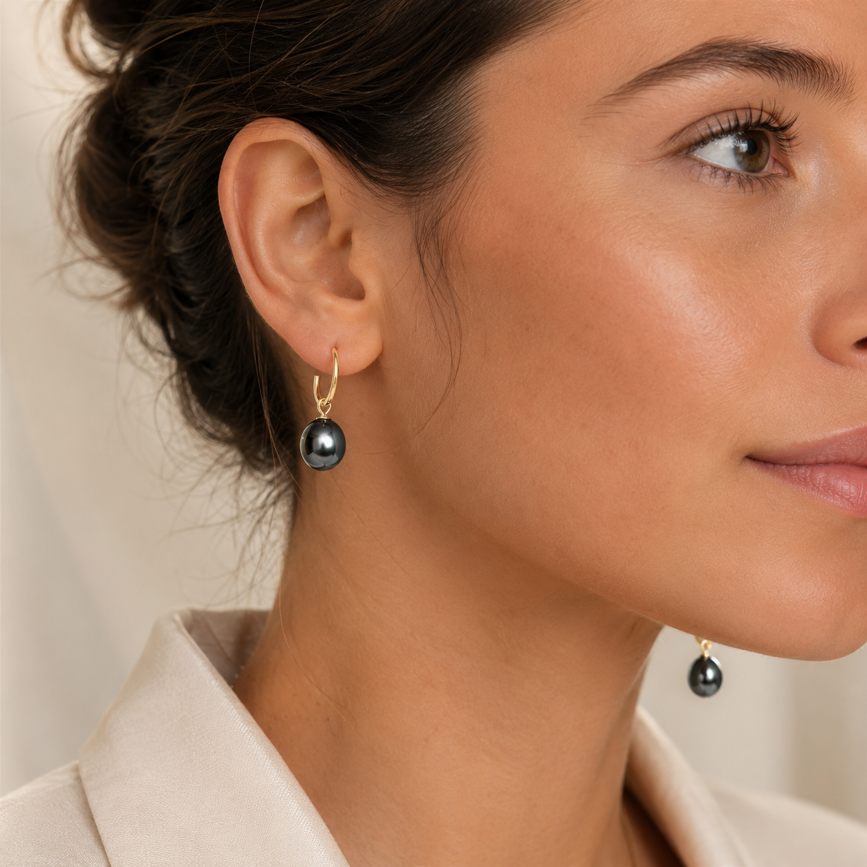 Boucles d'Oreilles Perle de Tahiti Baroque 16 mm – Or 18K