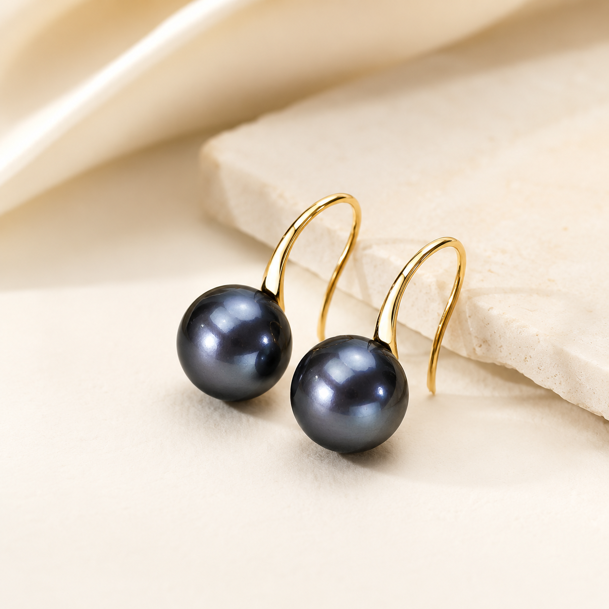 Boucles d'Oreilles Perle de Tahiti AAAA 8-9 mm