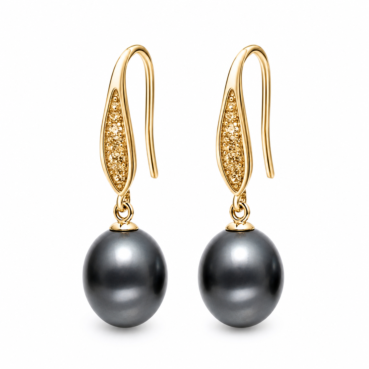 Boucles d'Oreilles Pendantes Perle de Tahiti Noire – Argent 925