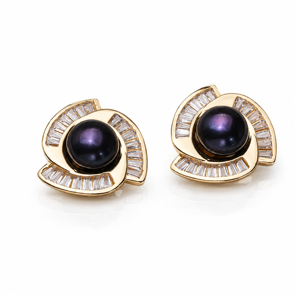Puces d'Oreilles Perle de Tahiti Noire – Argent 925
