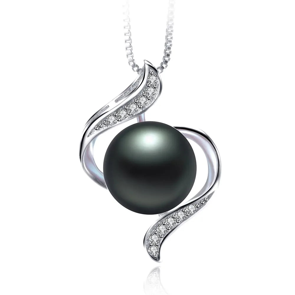 Collier Pendentif Perle de Tahiti Argent 925 & Zircon