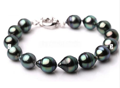 Bracelet Perle de Tahiti Noire Goutte 10-13 mm
