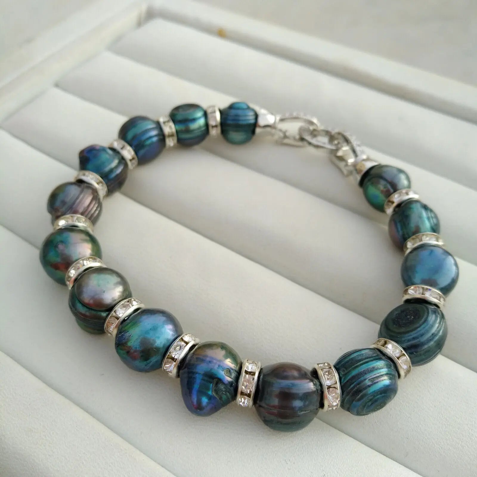 Bracelets Perles de Tahiti – 8–10 mm Argent – Nacréa Tahiti