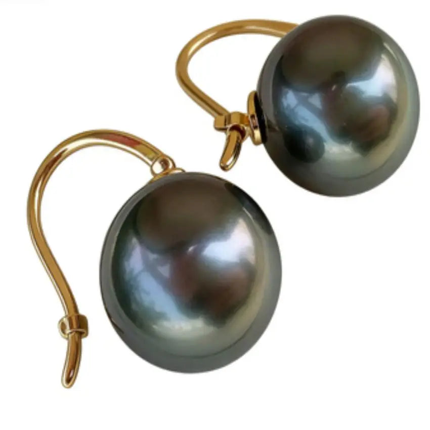 Boucles d'Oreilles Perle de Tahiti 16 mm – Or 18K