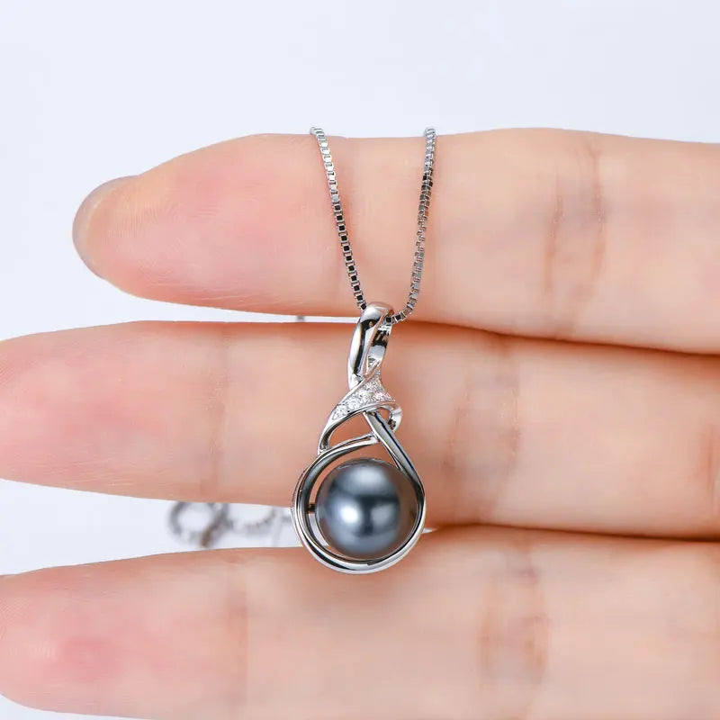 Collier Perle de Tahiti Noire Infini – Argent 925