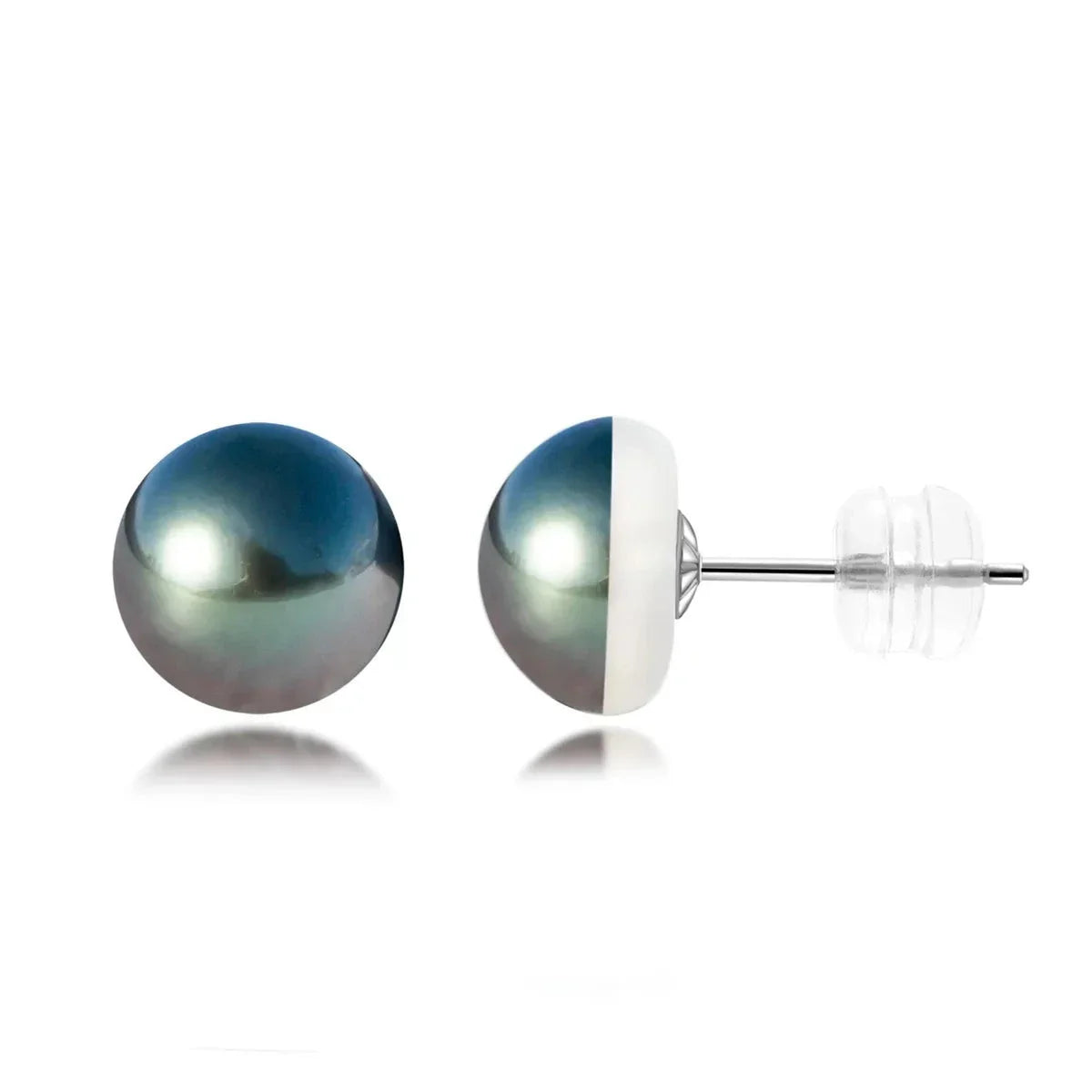 Boucles d'oreilles Perle de Tahiti – 9–10 mm Or Blanc 18K – Nacréa Tahiti
