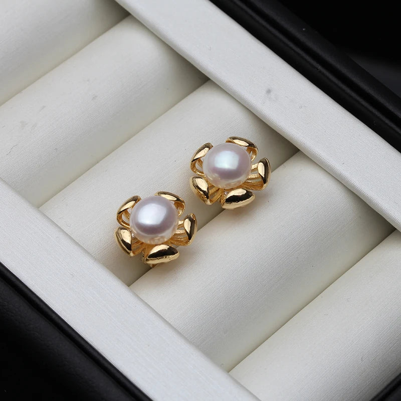 Puces d'Oreilles Perle de Tahiti Noire – Argent 925