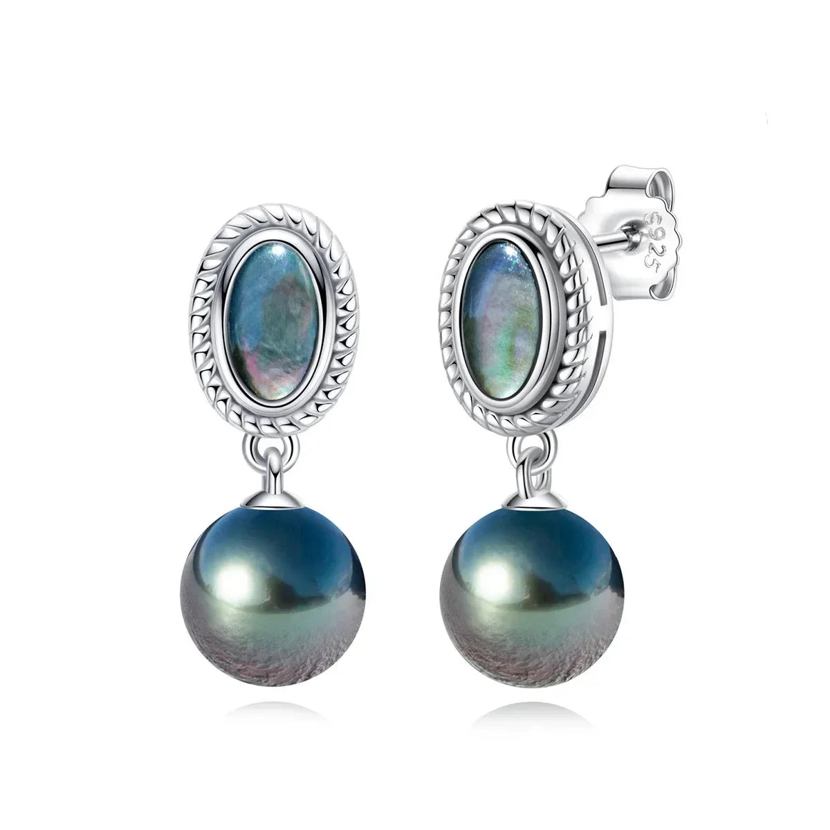 Boucles d'oreilles Perle de Tahiti – 8–9 mm Argent – Nacréa Tahiti