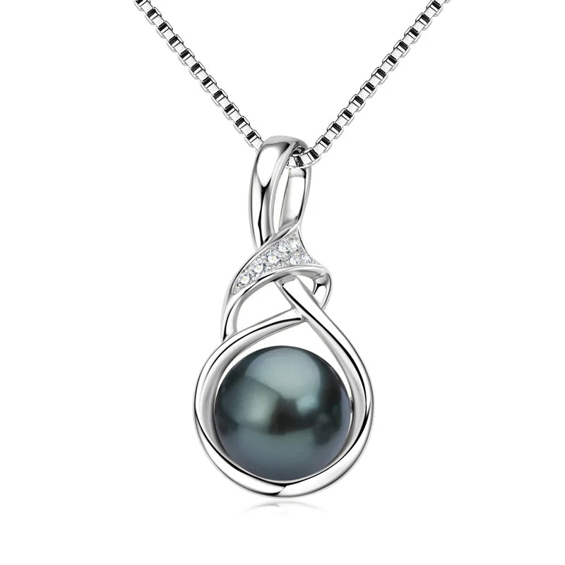 Collier Perle de Tahiti Noire Infini – Argent 925