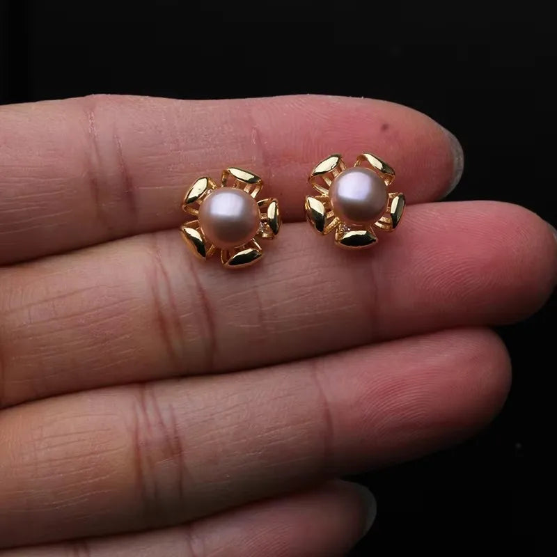 Puces d'Oreilles Perle de Tahiti Noire – Argent 925