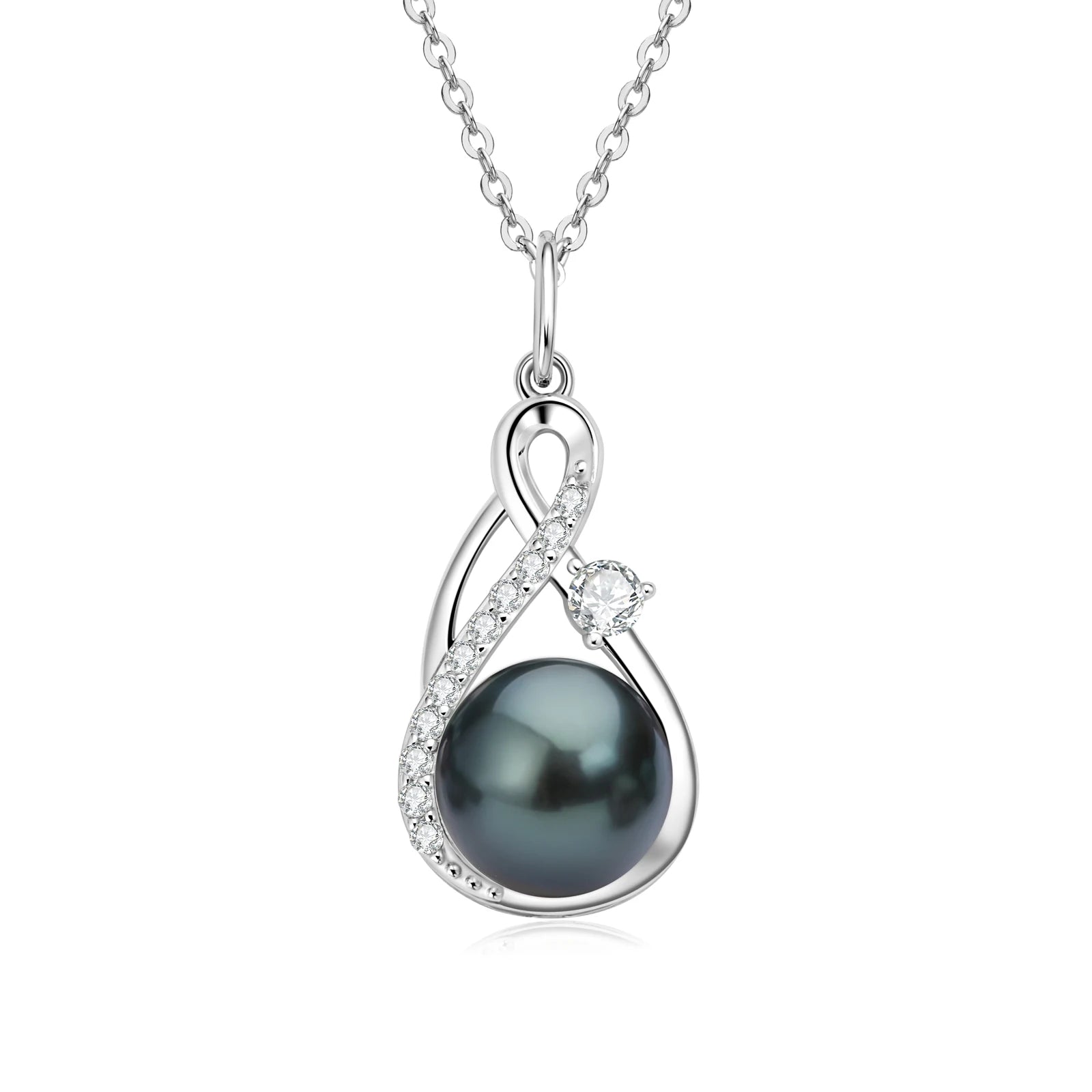Collier Perle de Tahiti Noire Infini – Argent 925