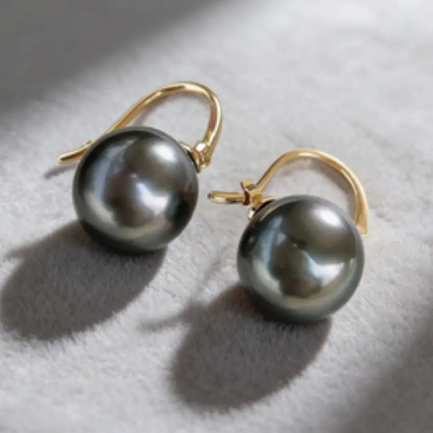 Boucles d'Oreilles Perle de Tahiti 16 mm – Or 18K