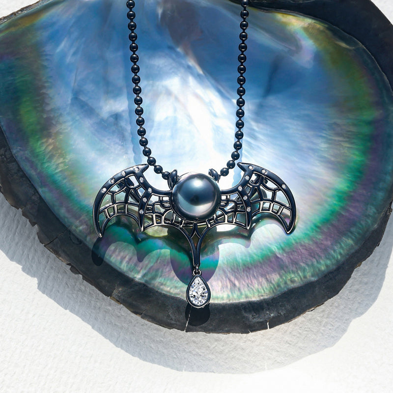 Pendentif Perle de Tahiti – Chauve-souris 10–11 mm Argent 925 – Nacréa Tahiti