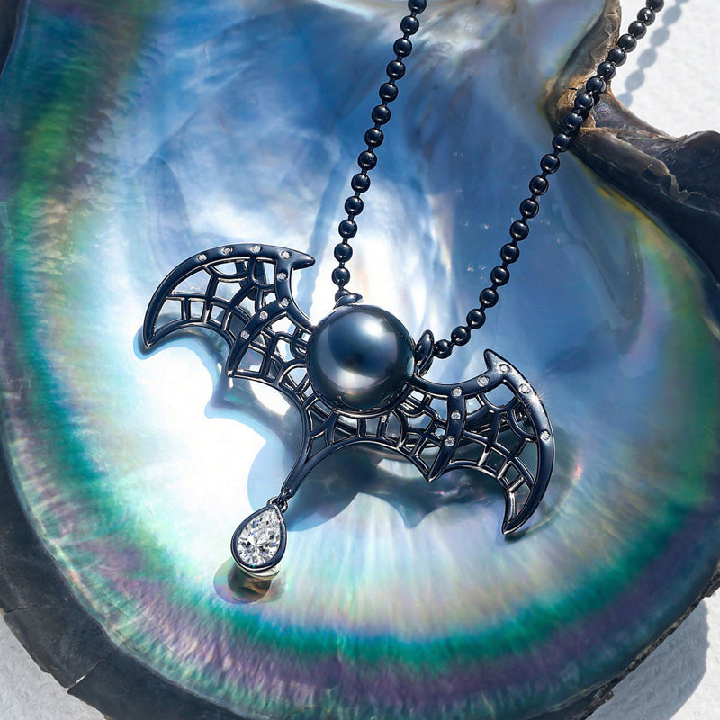 Pendentif Perle de Tahiti – Chauve-souris 10–11 mm Argent 925 – Nacréa Tahiti