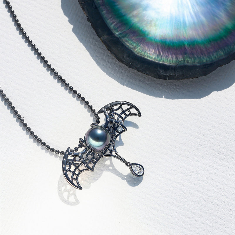 Pendentif Perle de Tahiti – Chauve-souris 10–11 mm Argent 925 – Nacréa Tahiti