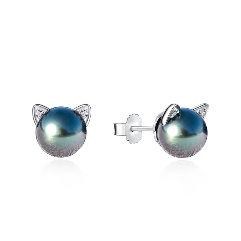 Boucles d'oreilles Perle de Tahiti – 9–10 mm Argent 925 – Nacréa Tahiti