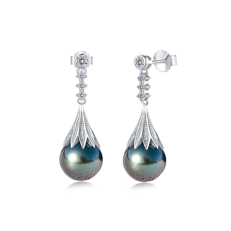 Boucles d'oreilles Perle de Tahiti – 9–10 mm Argent 925 AAA 2 – Nacréa Tahiti