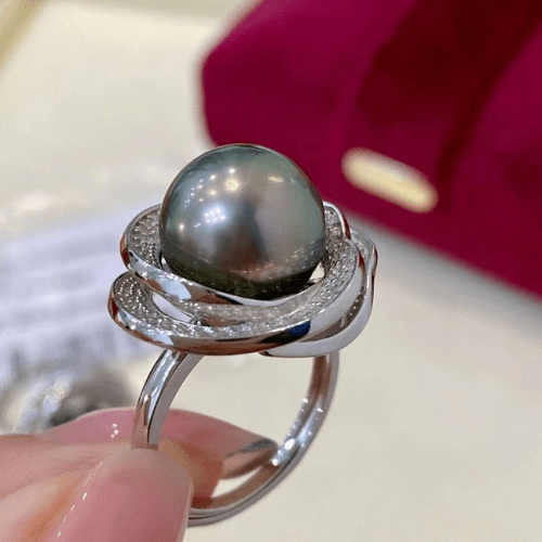 Bague Perle de Tahiti Argent – 11–12 mm – Nacréa Tahiti