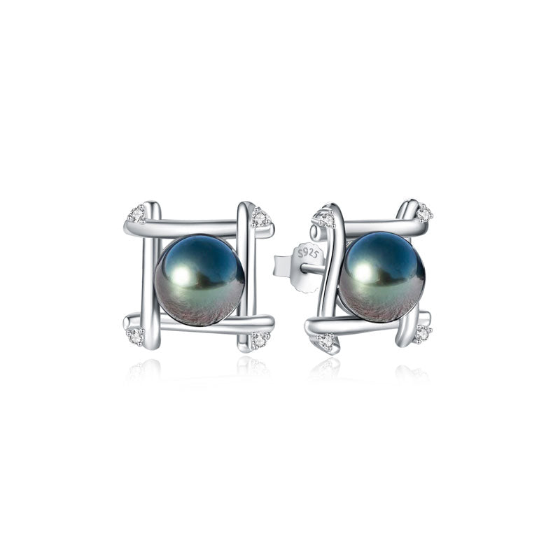 Boucles d'oreilles Perle de Tahiti – 9–10 mm Argent 925 9–10 mm – Nacréa Tahiti
