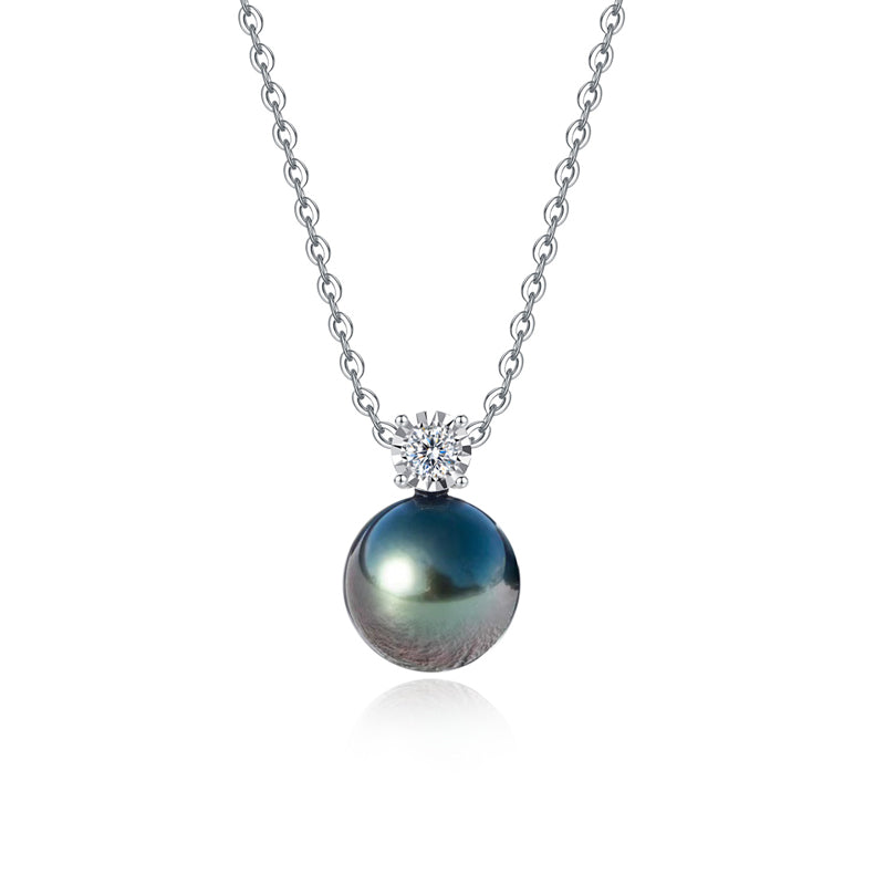 Pendentif Perle de Tahiti et Diamant – 10–11 mm Argent 925 – Nacréa Tahiti