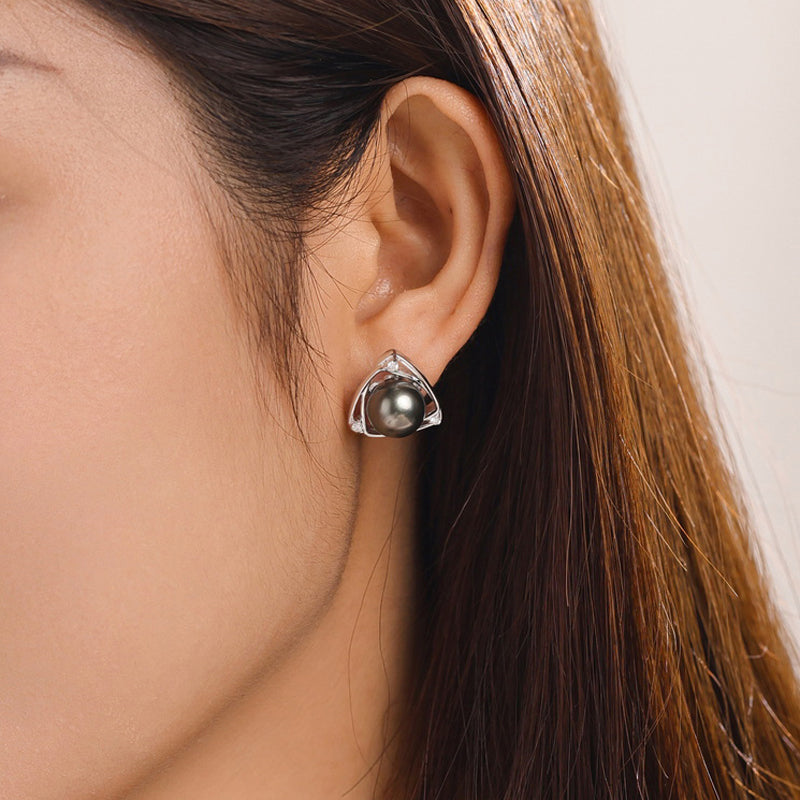 Boucle D'Oreille Perle de Tahiti Argent – 10–11 mm Argent 925 – Nacréa Tahiti