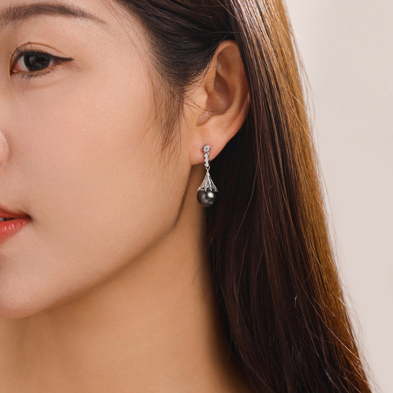 Boucles d'oreilles Perle de Tahiti – 9–10 mm Argent 925 AAA 2 – Nacréa Tahiti