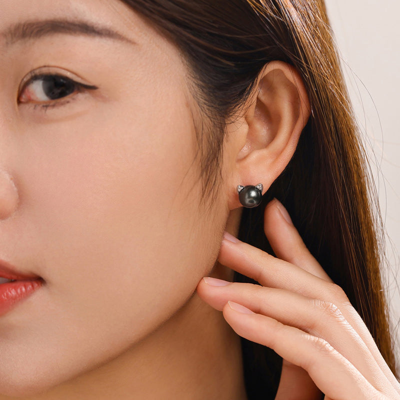 Boucles d'oreilles Perle de Tahiti – 9–10 mm Argent 925 – Nacréa Tahiti