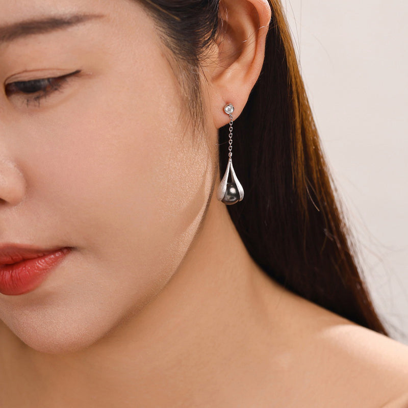 Boucles d'oreilles Perle de Tahiti – 9–10 mm Argent 925 AAA – Nacréa Tahiti