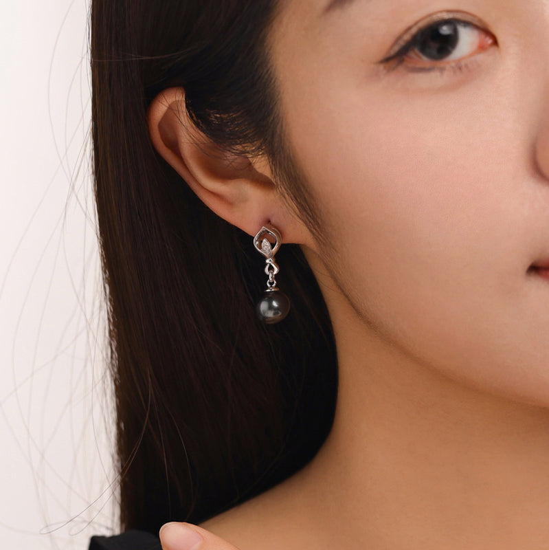 Boucles d'oreilles Perle de Tahiti – 9–10 mm Argent 925 Argent 925 – Nacréa Tahiti