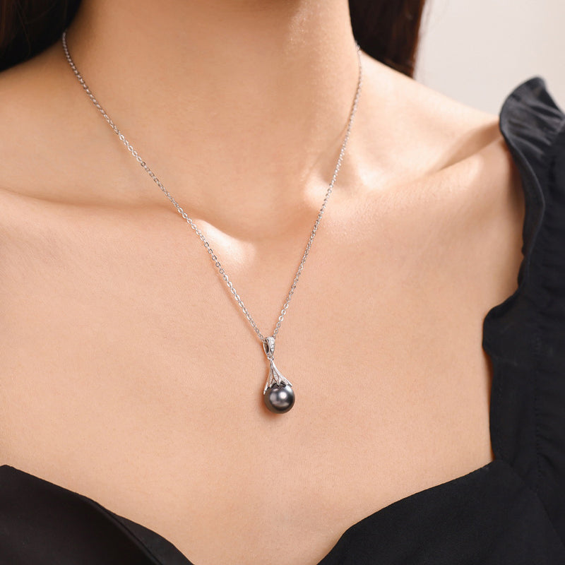 Collier Perle de Culture de Tahiti – Feuille 10–11 mm Argent 925 – Nacréa Tahiti