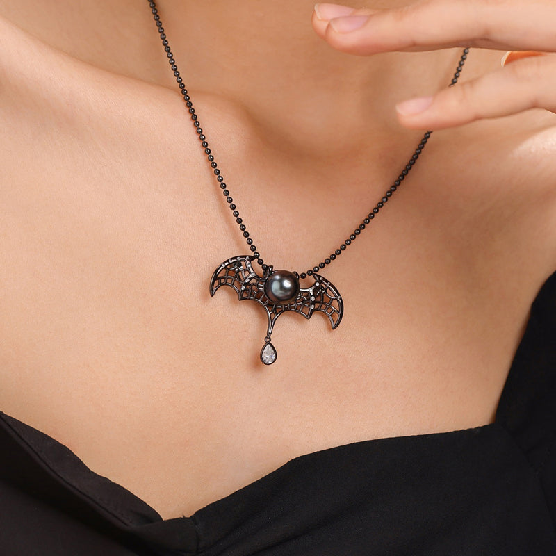 Pendentif Perle de Tahiti – Chauve-souris 10–11 mm Argent 925 – Nacréa Tahiti