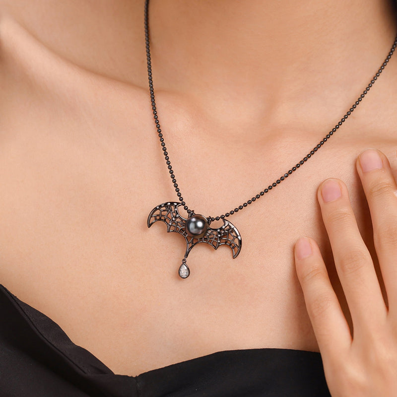Pendentif Perle de Tahiti – Chauve-souris 10–11 mm Argent 925 – Nacréa Tahiti