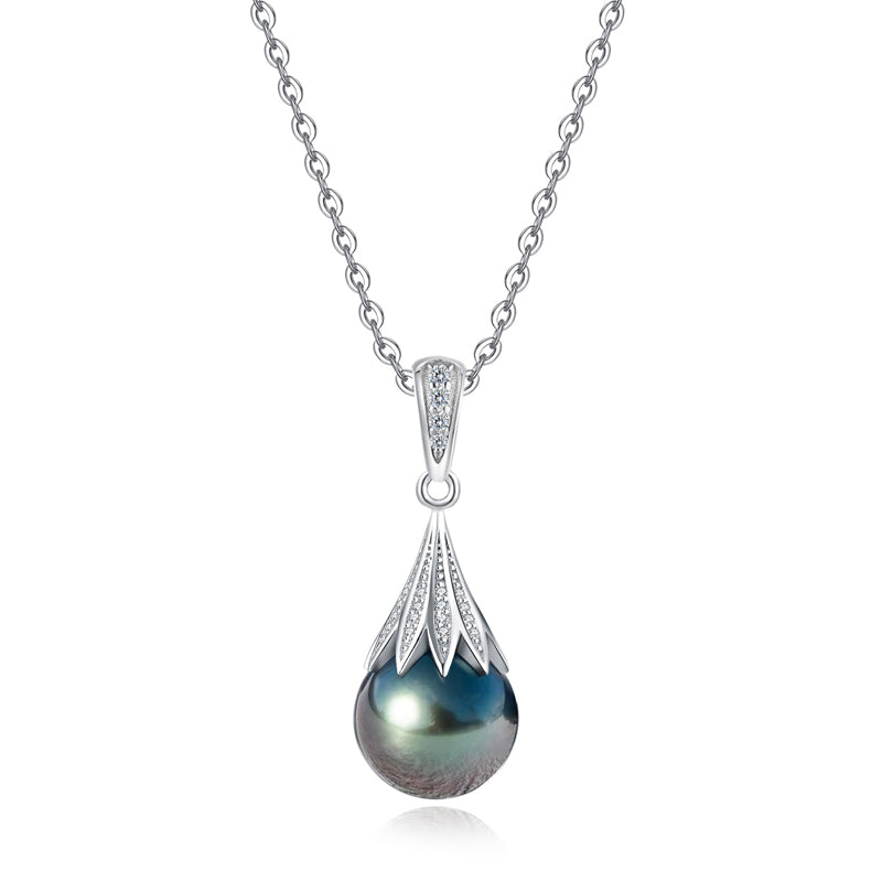 Collier Perle de Culture de Tahiti – Feuille 10–11 mm Argent 925 – Nacréa Tahiti