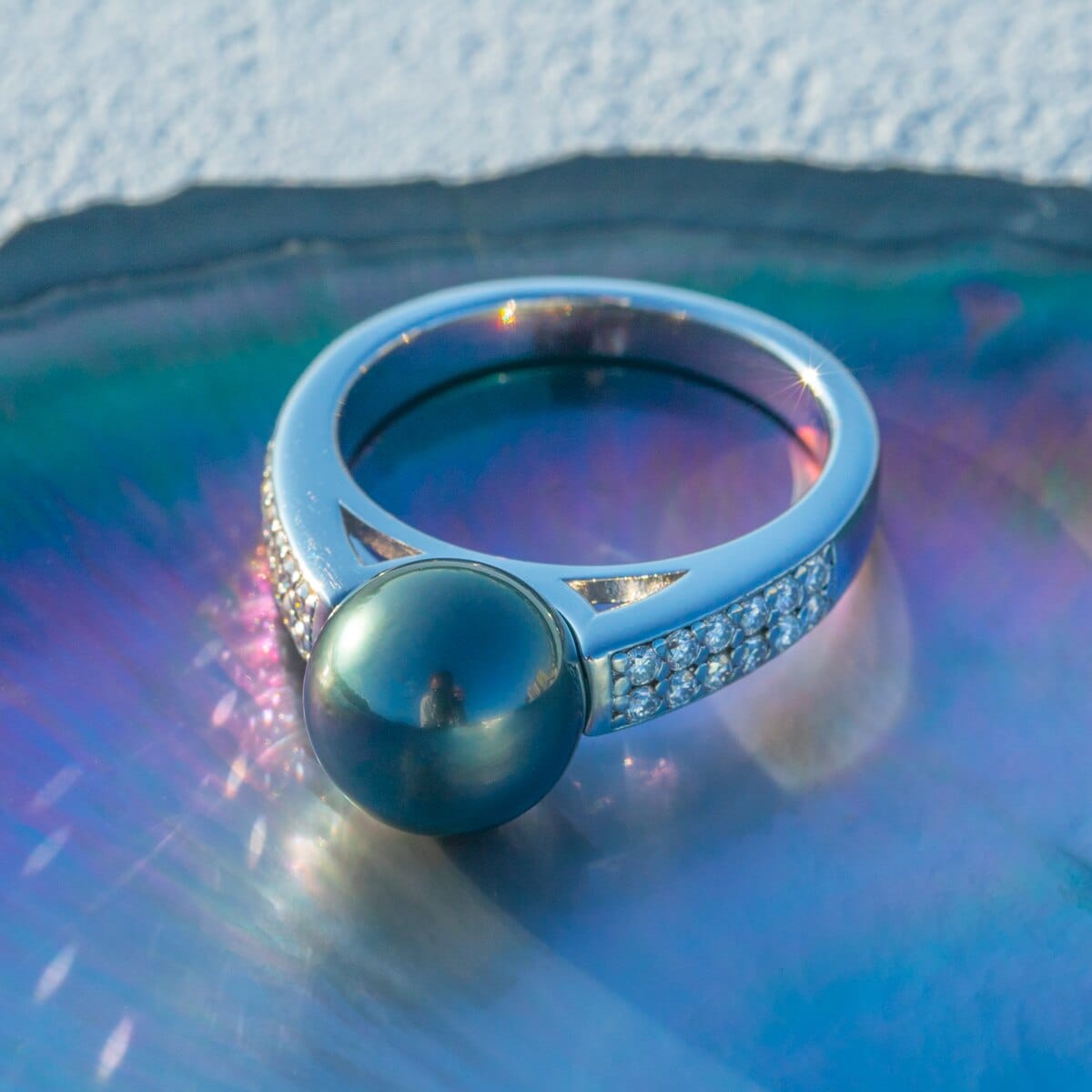 Bagues Perles de Tahiti – 9–10 mm Argent – Nacréa Tahiti