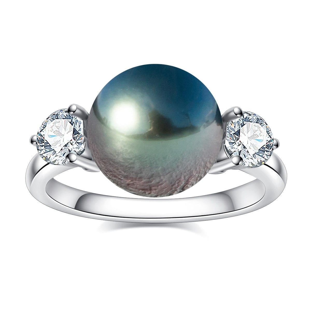 Bague en Perle de Tahiti – 11–12 mm Or Blanc 10K – Nacréa Tahiti