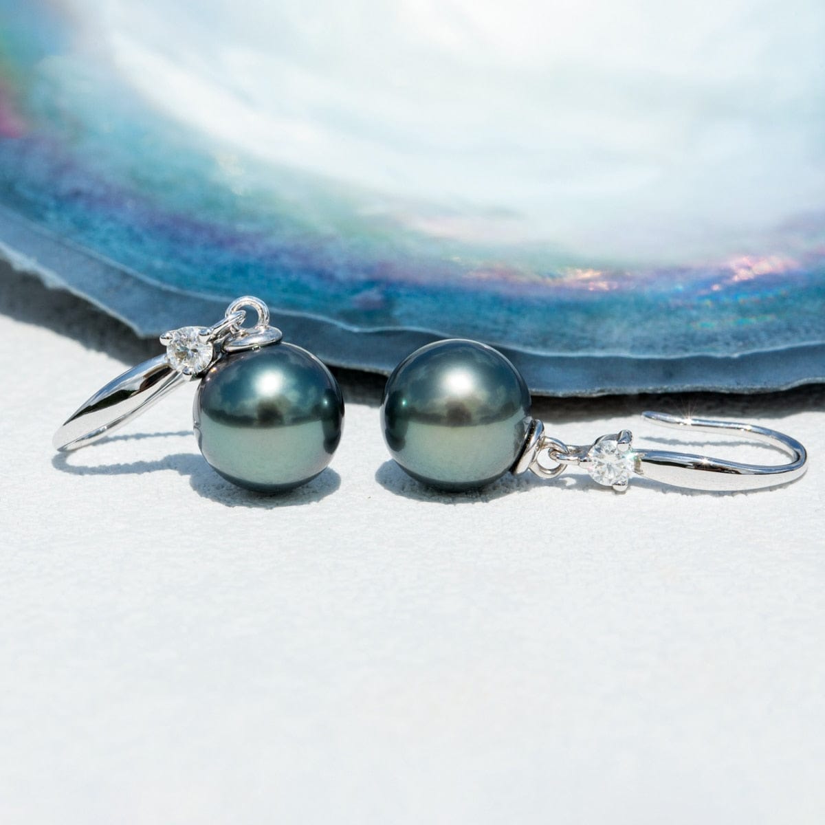Boucle Oreille Perle de Tahiti – 9–12 mm Argent 925 – Nacréa Tahiti