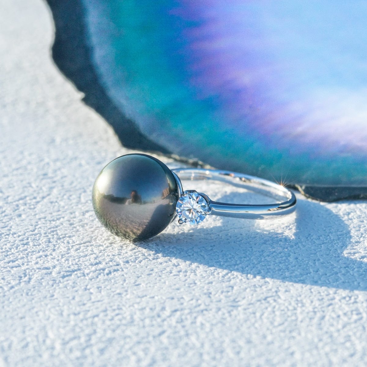 Bague en Perle de Tahiti – 11–12 mm Or Blanc 10K – Nacréa Tahiti